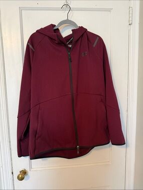 Under Armour Maroon Full-Zip Hooded Jacket
